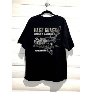 Harley Davidson East Coast Quantico, VA EmBoSseD Print on Front, XL Mens